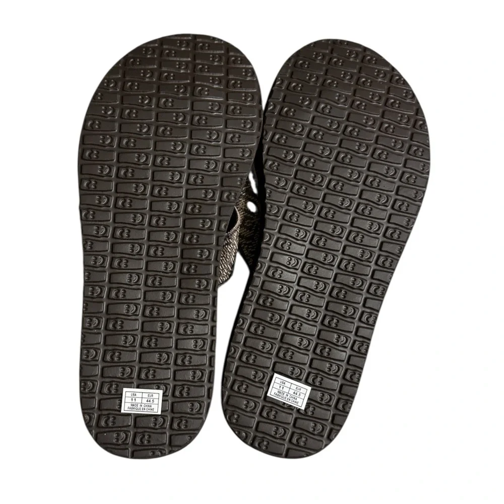 Sanuk Tan and Brown leather  flip flops - Picture 5 of 5
